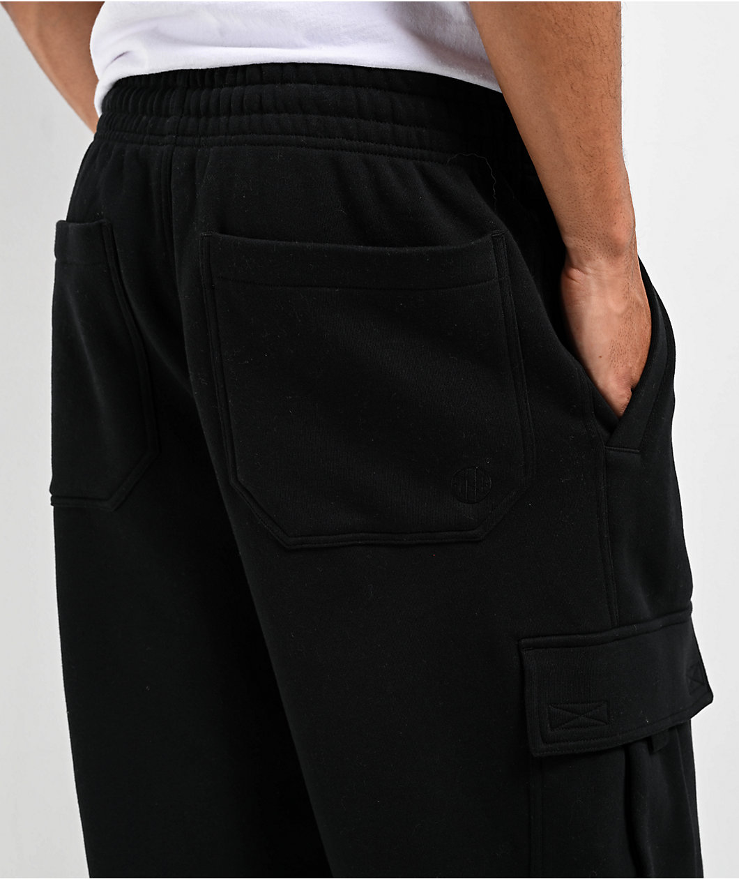 Ninth Hall Fundamentals Stash Black Baggy Cargo Sweatpants