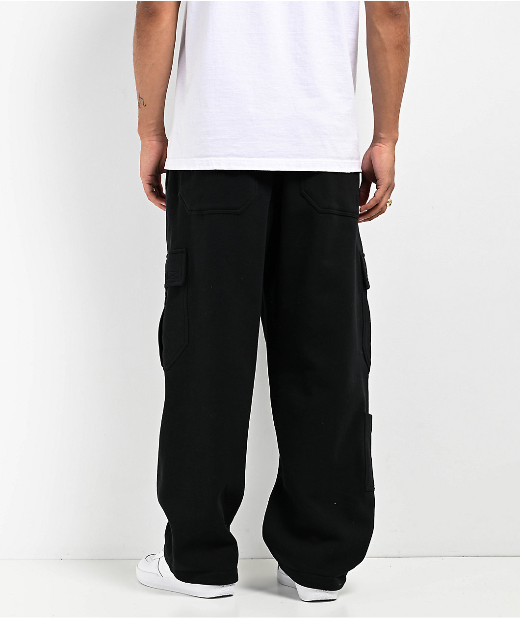 Ninth Hall Fundamentals Stash Black Baggy Cargo Sweatpants