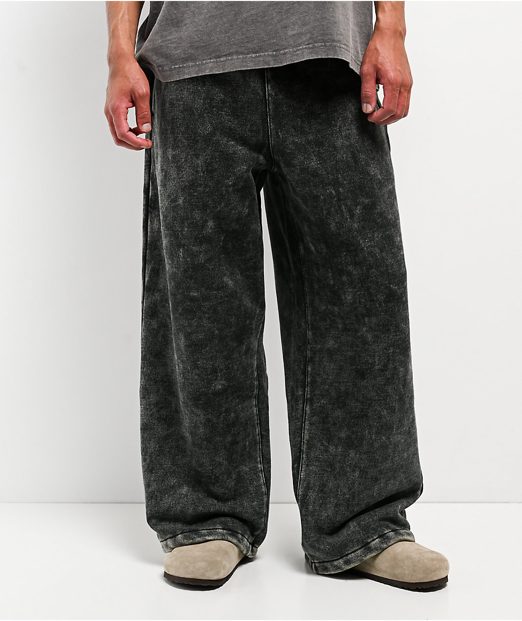 Ninth Hall Fundamentals Static Black Wash Baggy Sweatpants