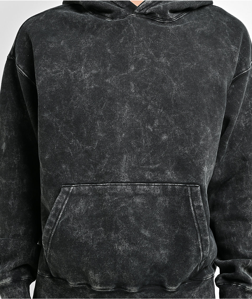 Ninth Hall Fundamentals Static Black Wash Boxy Hoodie