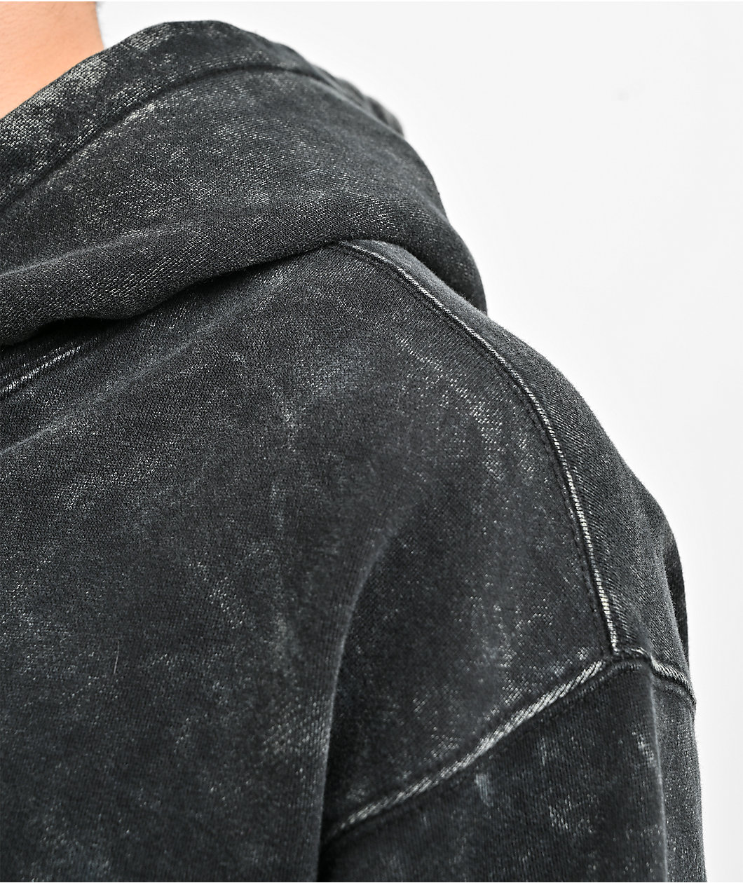 Ninth Hall Fundamentals Static Black Wash Boxy Hoodie