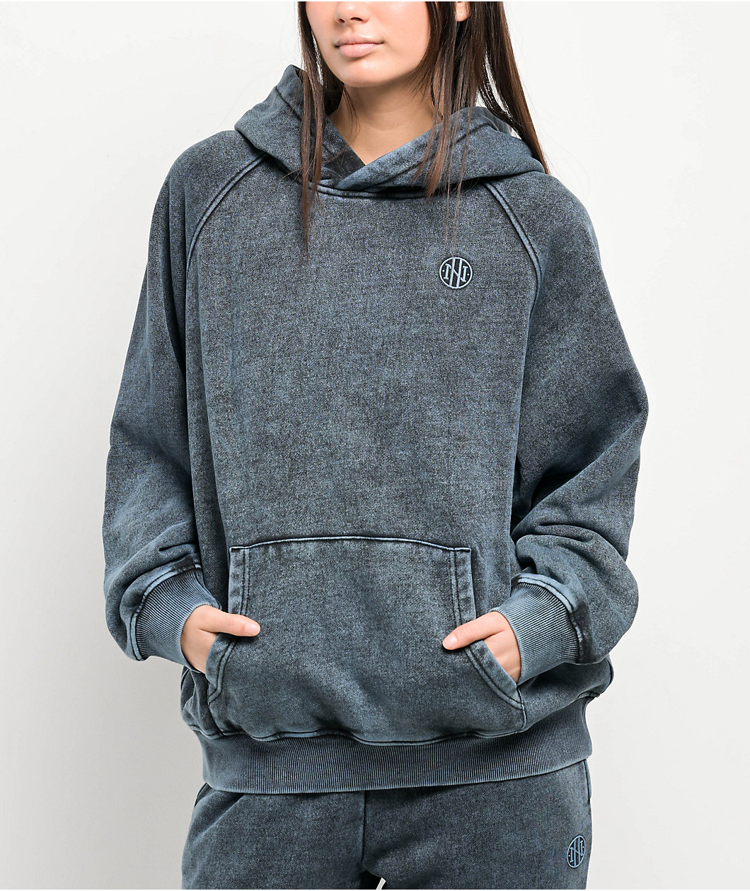 Ninth Hall Fundamentals Wichita Blue Fog Wash Relaxed Hoodie