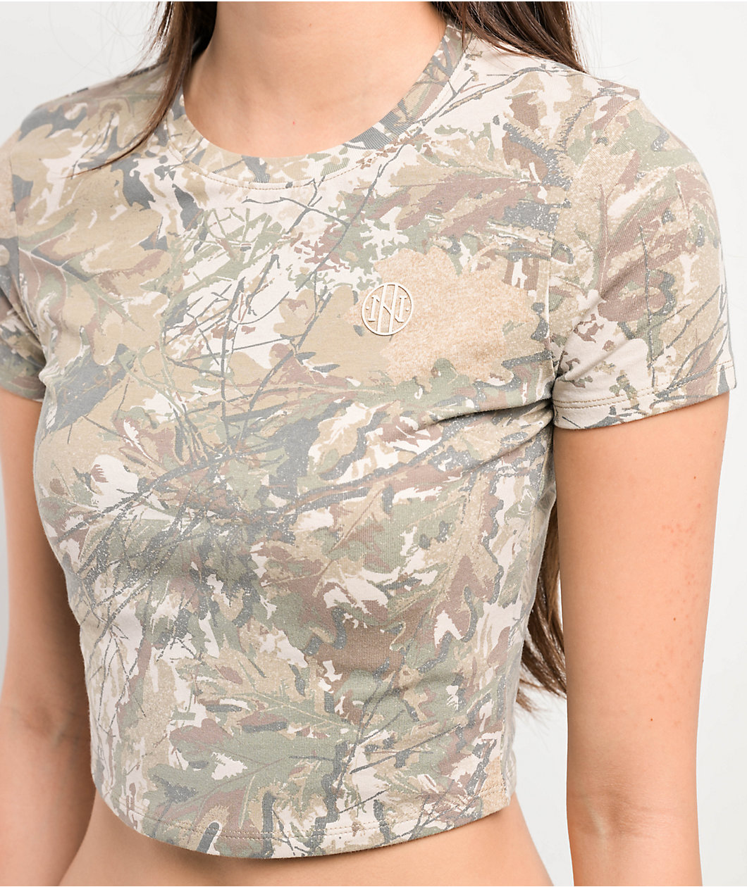 Ninth Hall Fundementals Carina Light Camo Crop T-Shirt