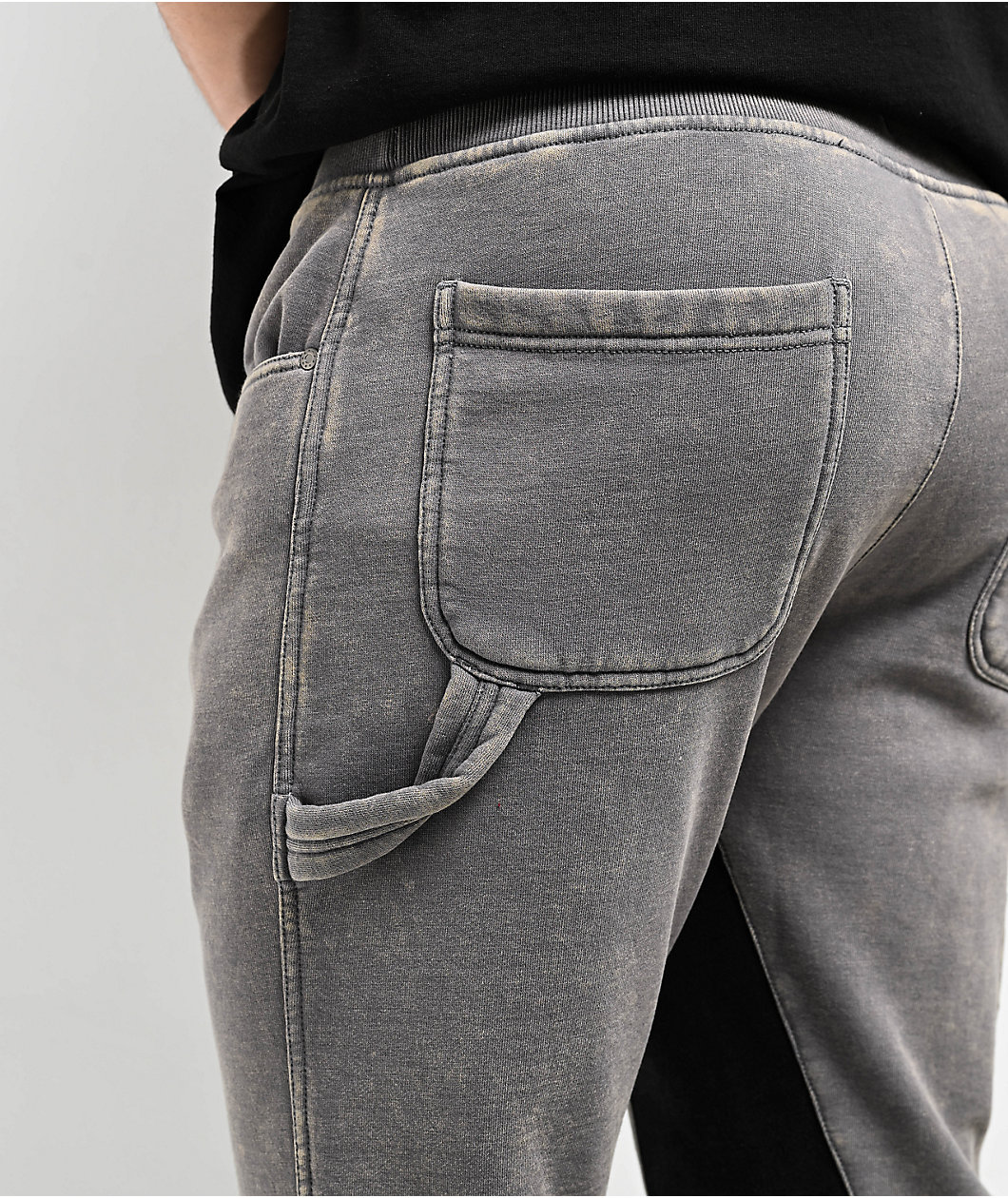 Ninth Hall Grey & Black Wash Stacked Flare Sweatpants