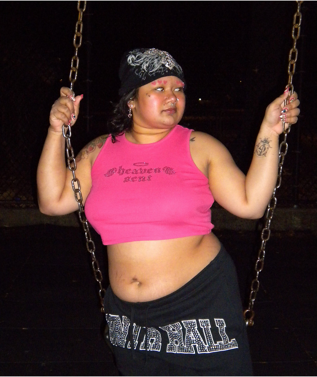 Ninth Hall Guardian Rhinestone Black Skully Beanie