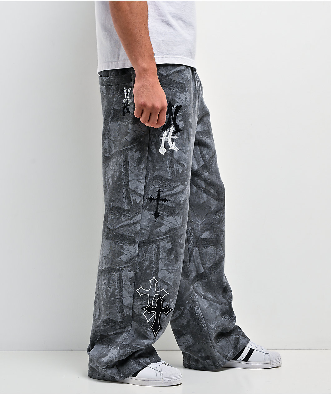 Ninth Hall Holy Woods Grey Camo Baggy Sweatpants