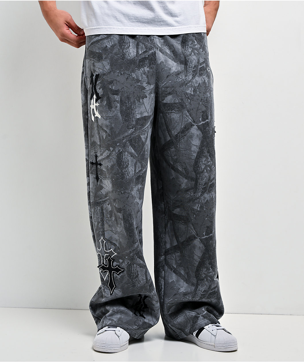 Ninth Hall Holy Woods Grey Camo Baggy Sweatpants