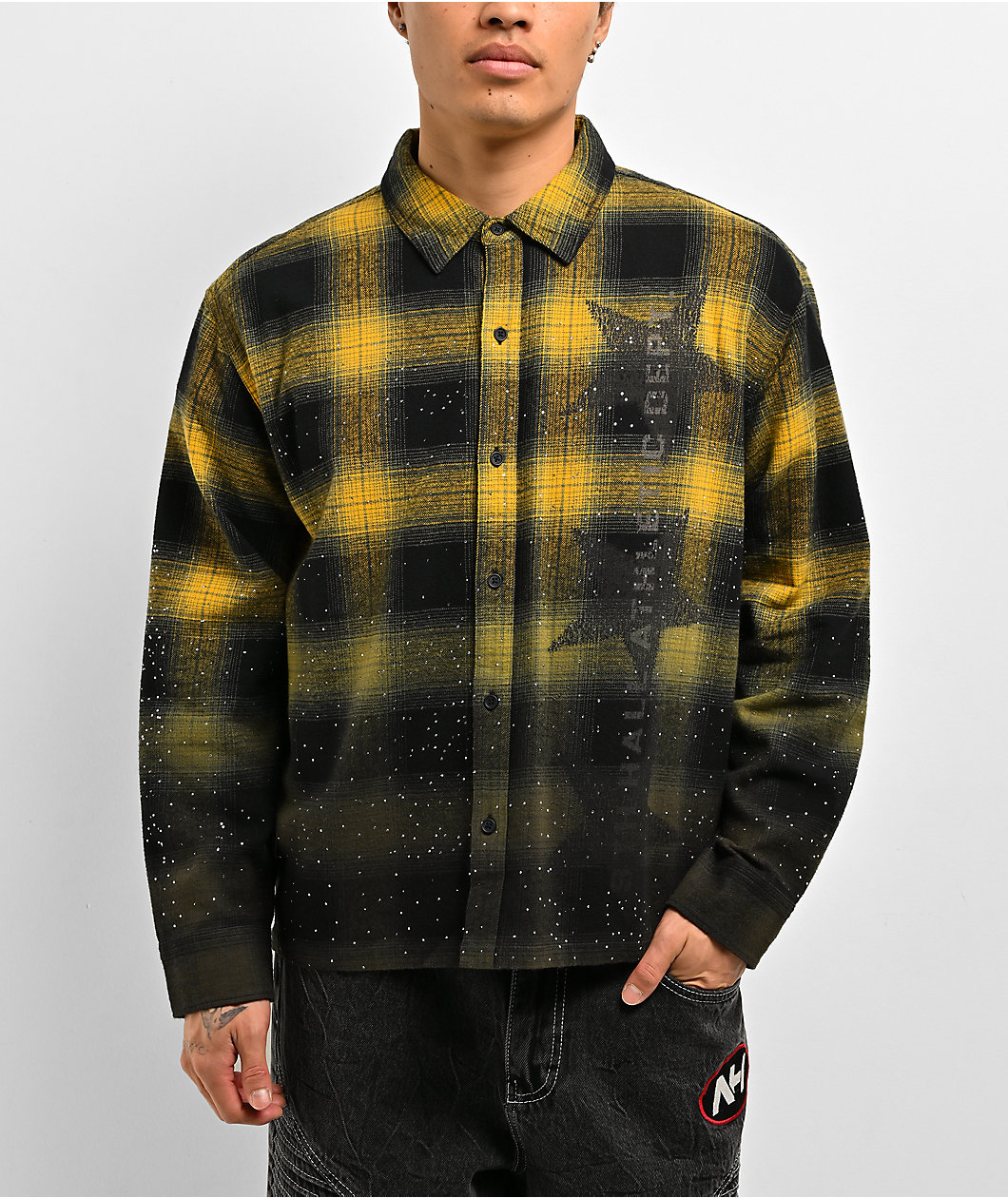 Ninth Hall Icon Black & Yellow Boxy Flannel Shirt