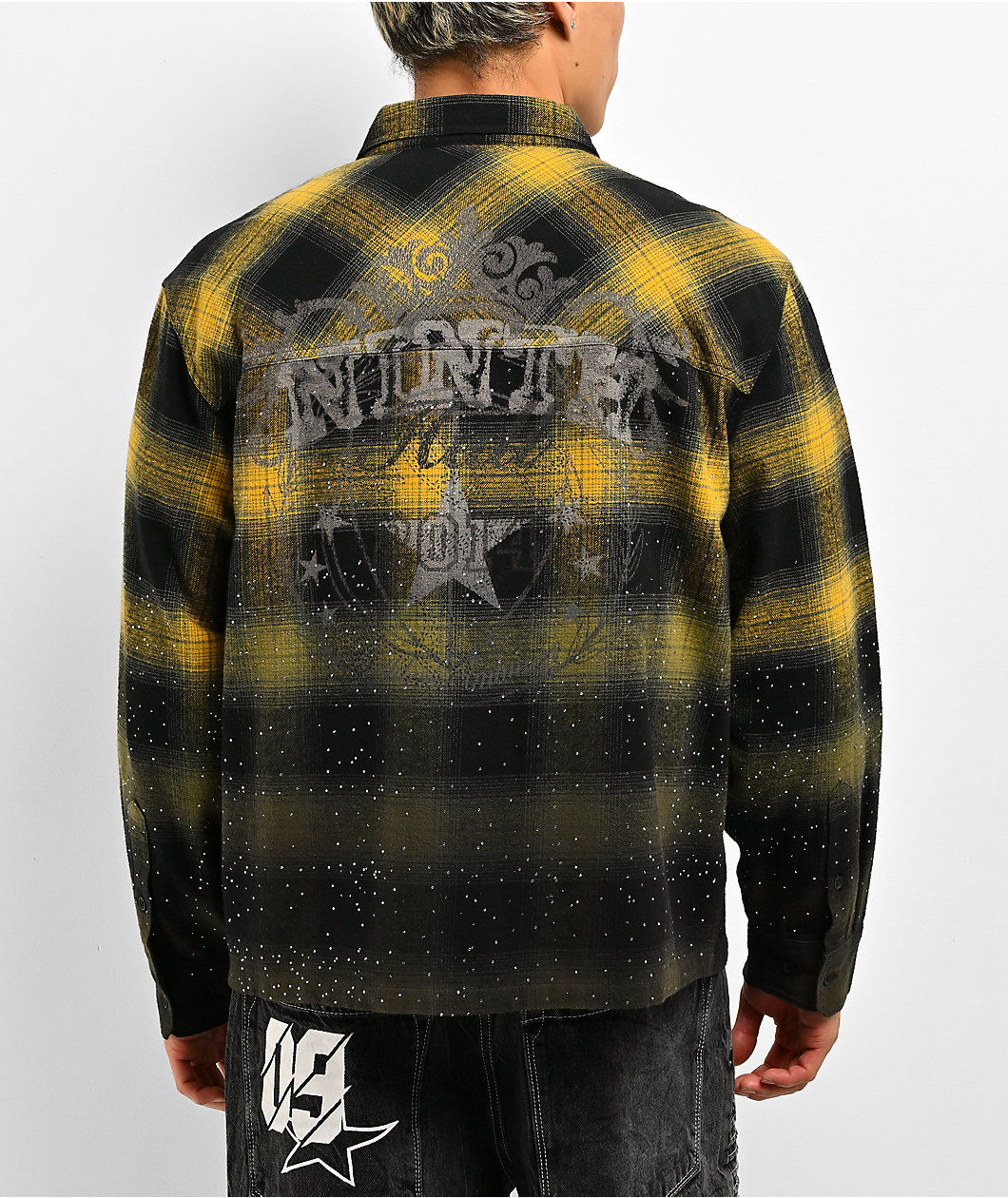 Ninth Hall Icon Black & Yellow Boxy Flannel Shirt