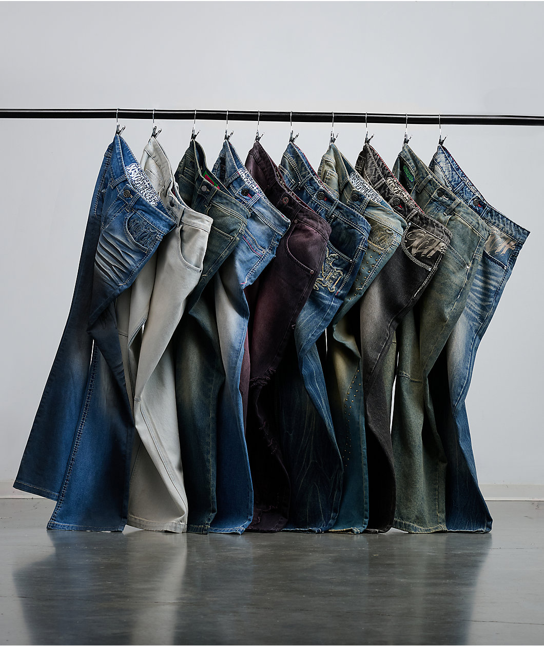Ninth Hall Idle Blue Wash Straight Leg Jeans