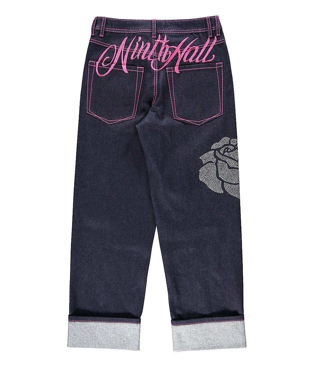 Ninth Hall Idle Cuffed Blue Wash Straight Leg Jeans