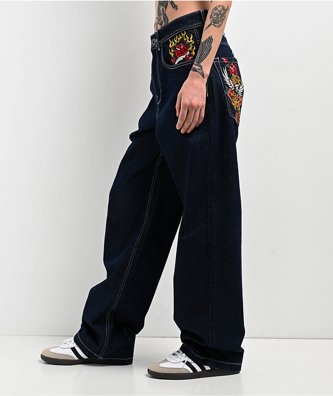 Ninth Hall Idle Rinse Blue Straight Leg Denim Jeans