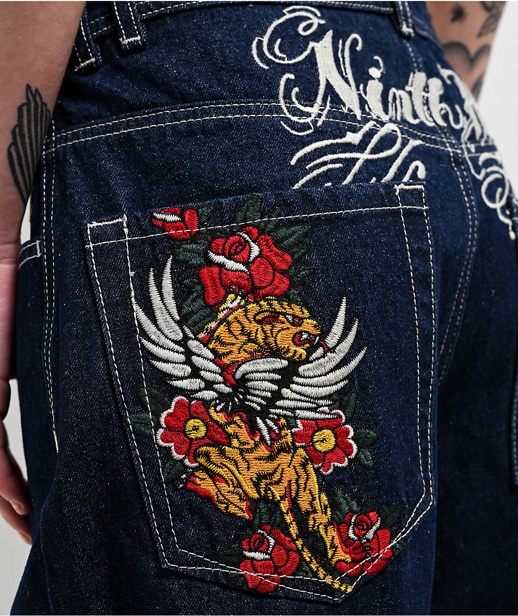 Ninth Hall Idle Rinse Blue Straight Leg Denim Jeans