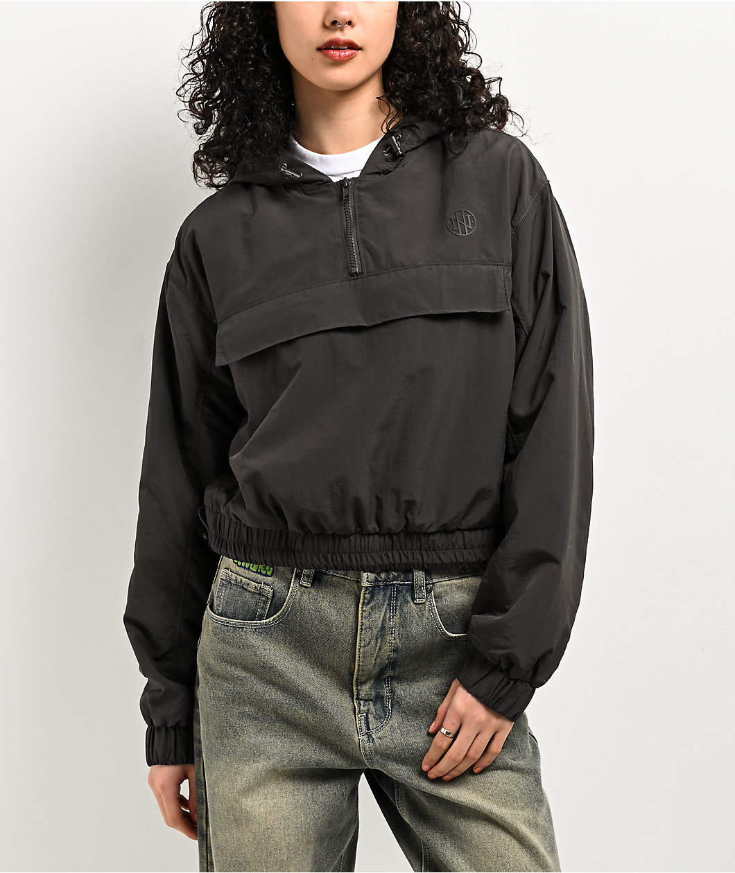 Ninth Hall Iris Washed Black Windbreaker Jacket