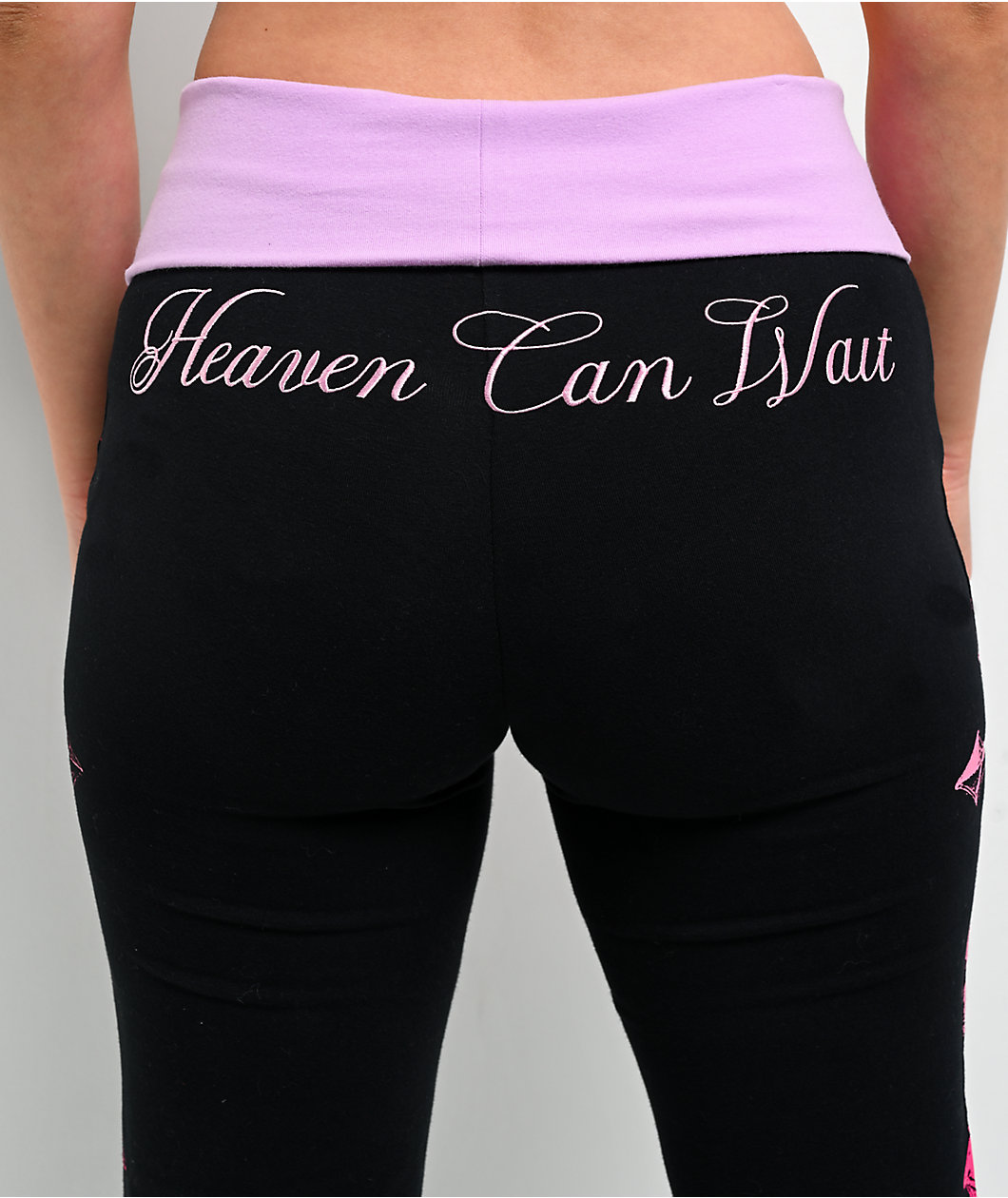 Ninth Hall Joella Cross Black Fold over Flare Leggings