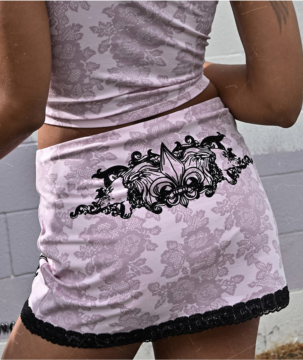 Ninth Hall Khloe Pink-A-Boo Lace Skirt