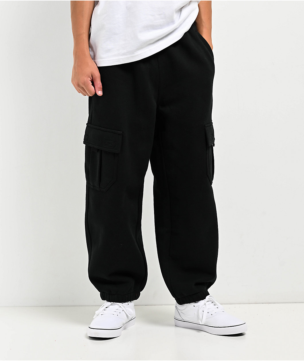 Ninth Hall Kids Stash Black Cargo Sweatpants