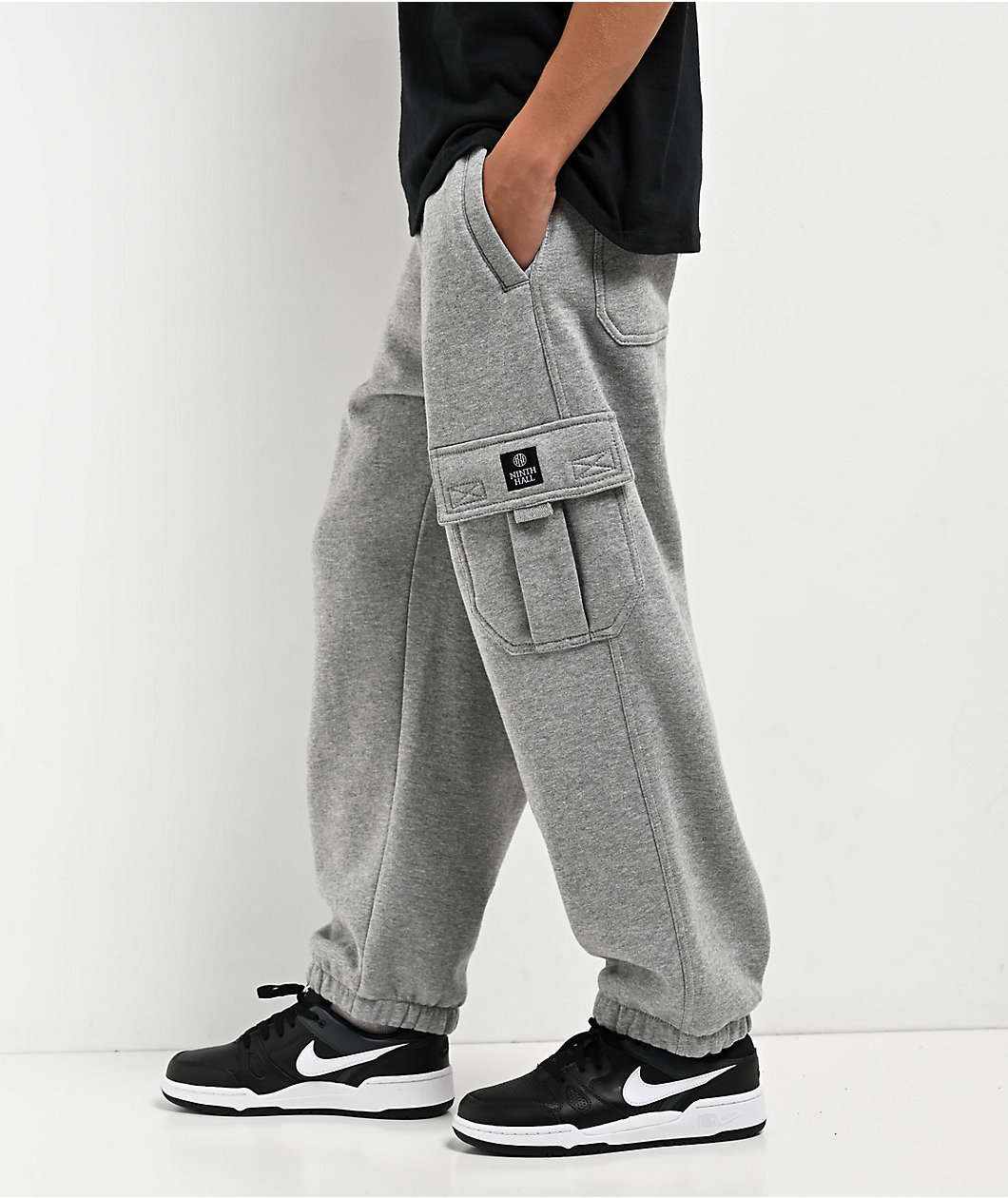 Ninth Hall Kids Stash Cargo Heather Grey Sweatpants