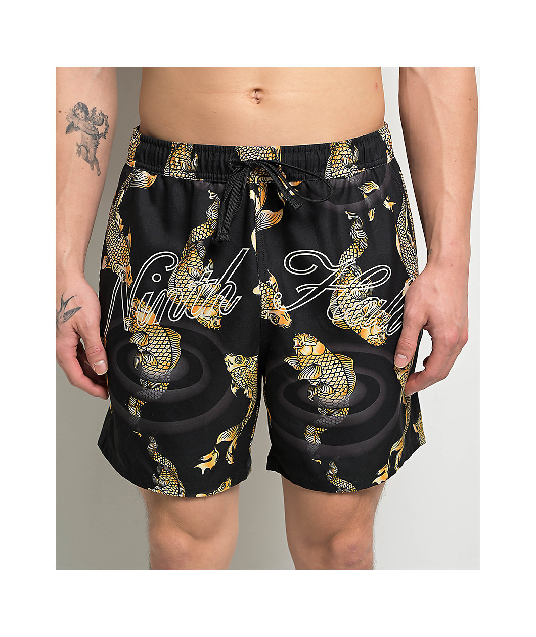 Ninth Hall Koi Black Board Shorts