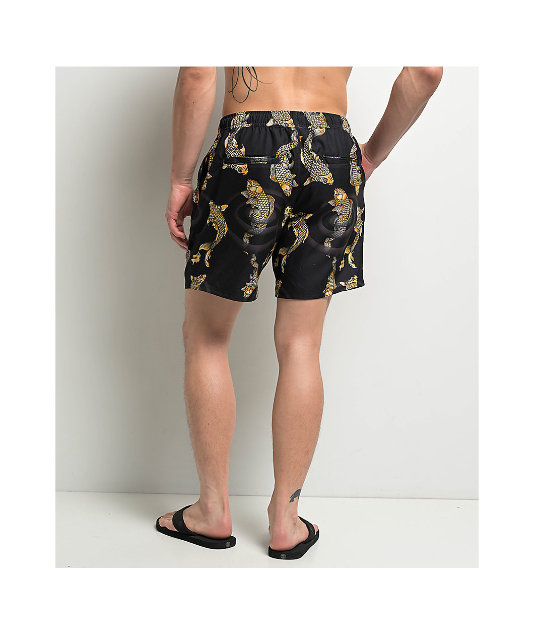 Ninth Hall Koi Black Board Shorts