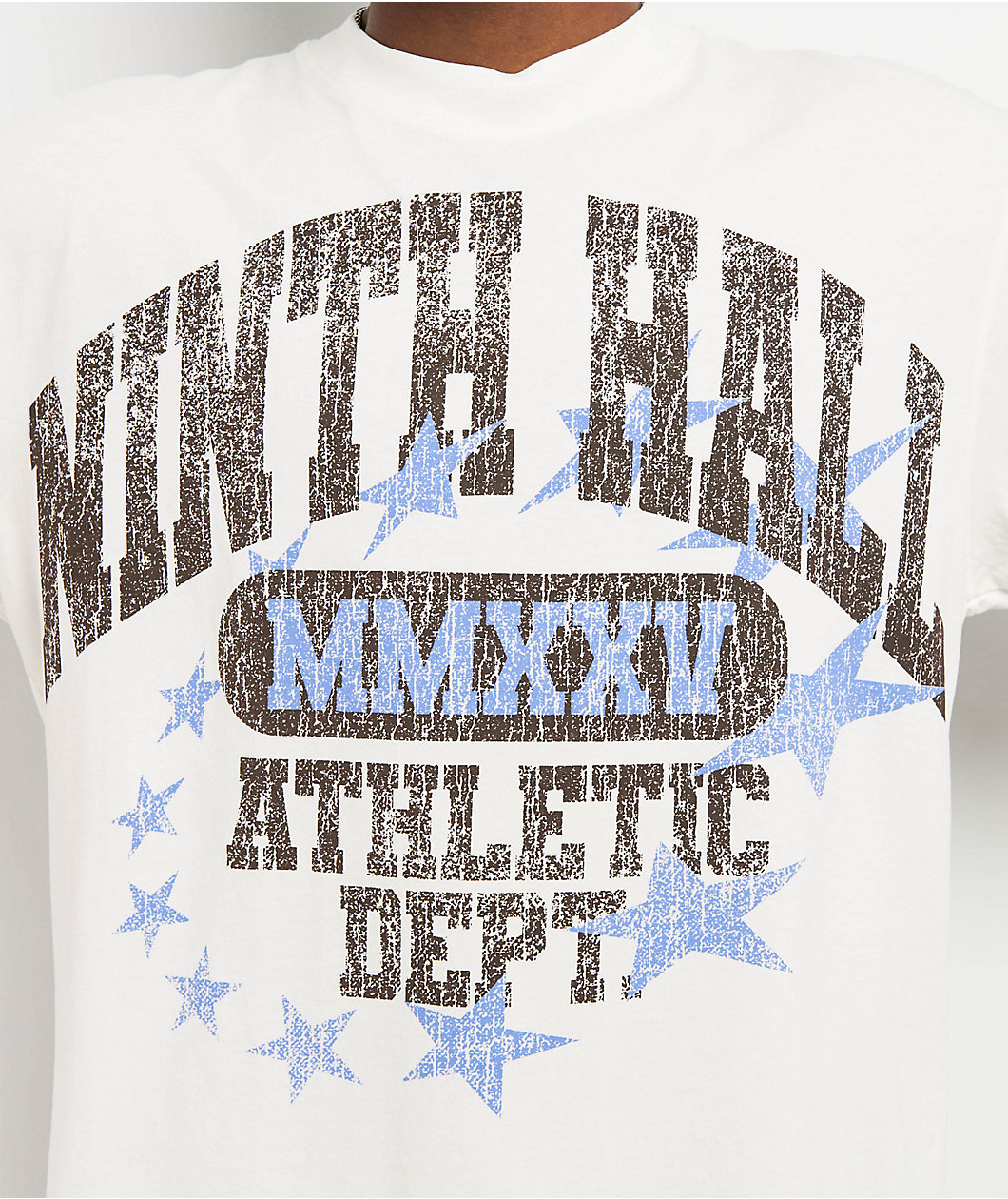 Ninth Hall Layered Text White Boxy T-Shirt