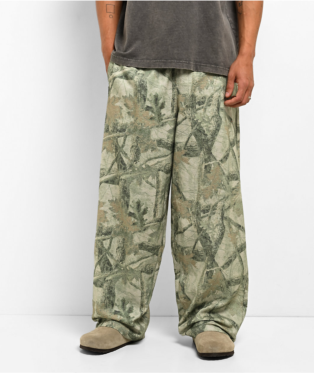 Ninth Hall Leaf Me Alone Green Camo Lounge Pants