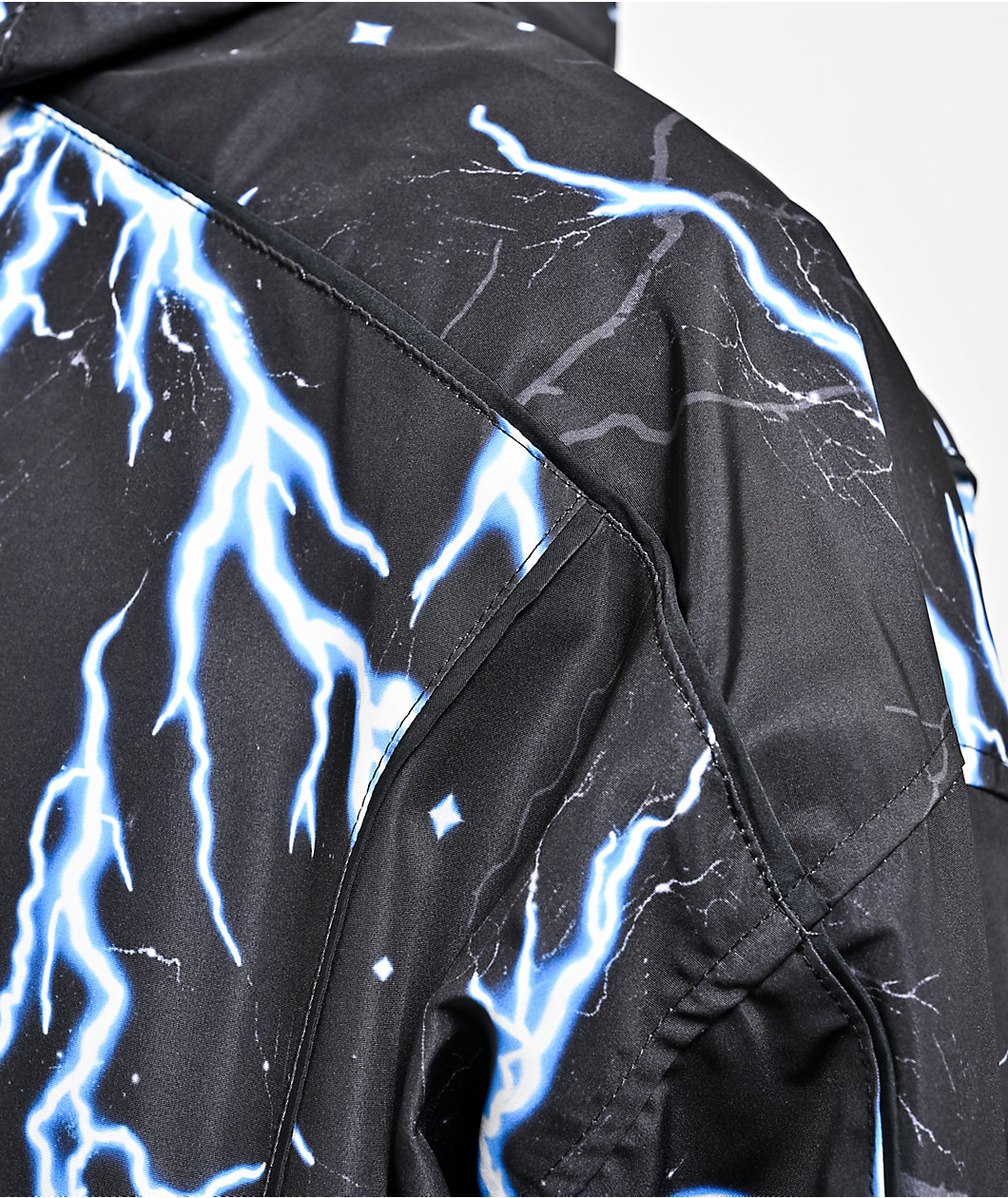 Ninth Hall Lightning Black Hooded Windbreaker Jacket