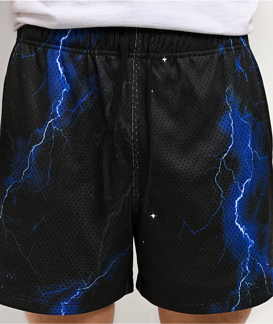 Ninth Hall Lightning Black Mesh Shorts