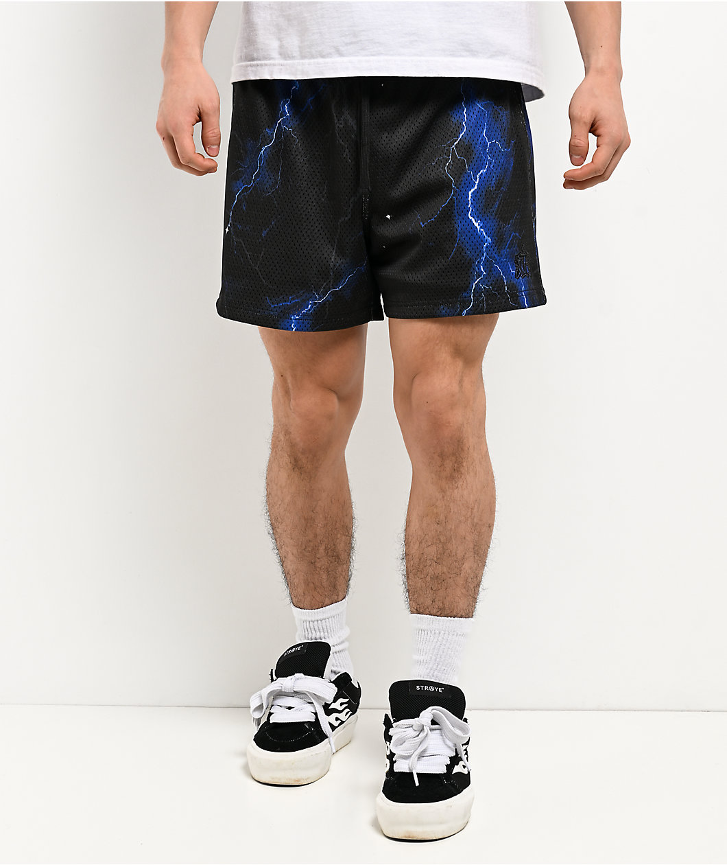 Ninth Hall Lightning Black Mesh Shorts