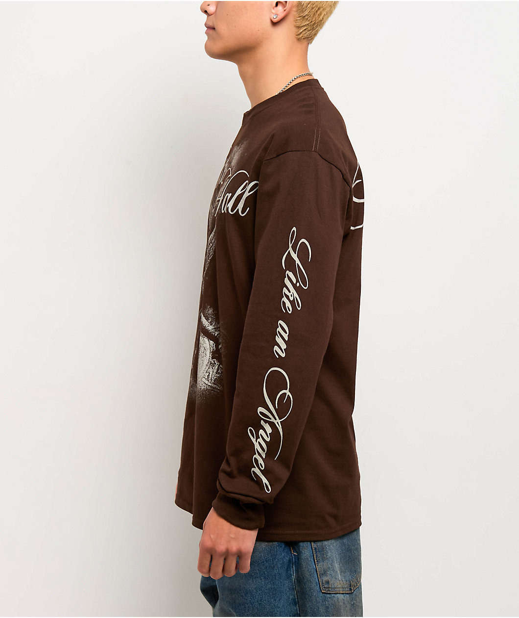 Ninth Hall Like A Saint Brown Long Sleeve T-Shirt