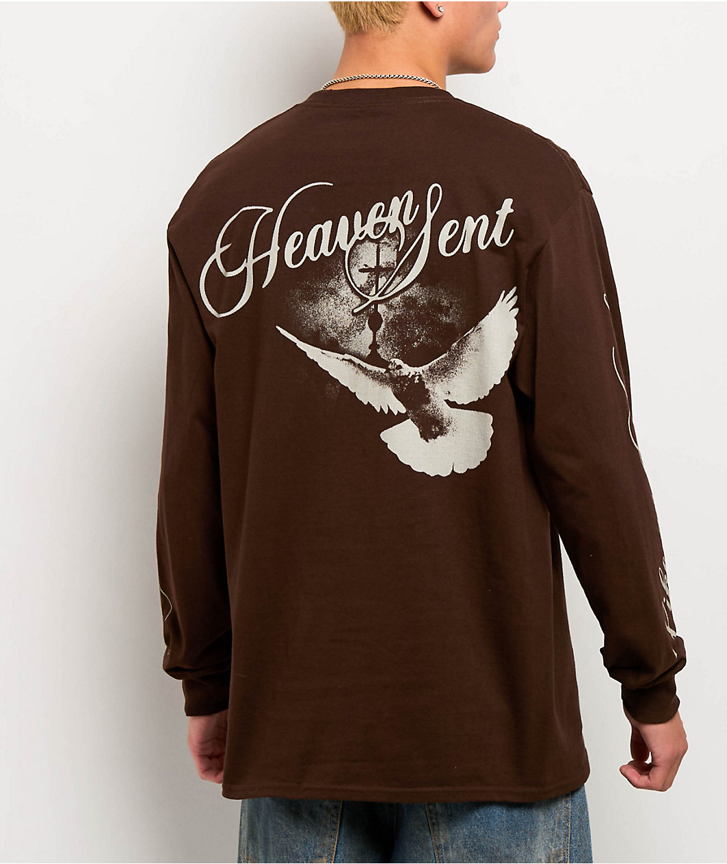Ninth Hall Like A Saint Brown Long Sleeve T-Shirt