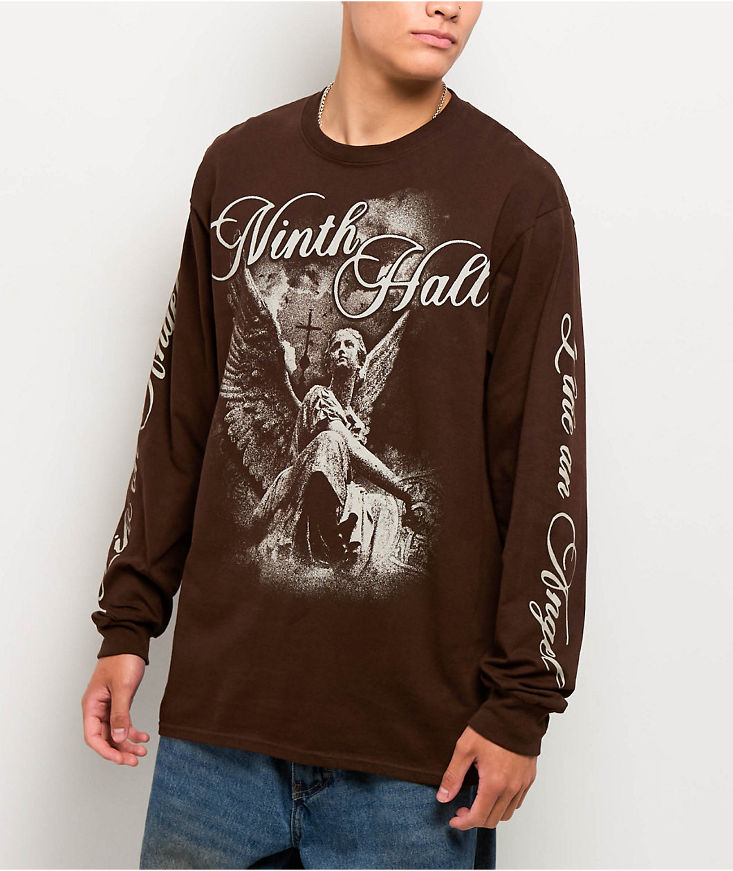Ninth Hall Like A Saint Brown Long Sleeve T-Shirt