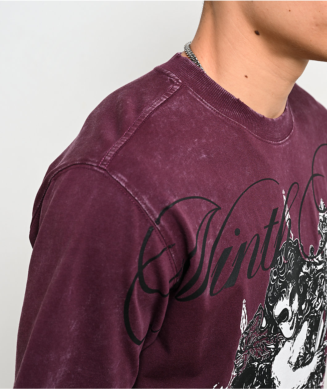 Ninth Hall Little Helper Burgundy Wash Boxy T-Shirt