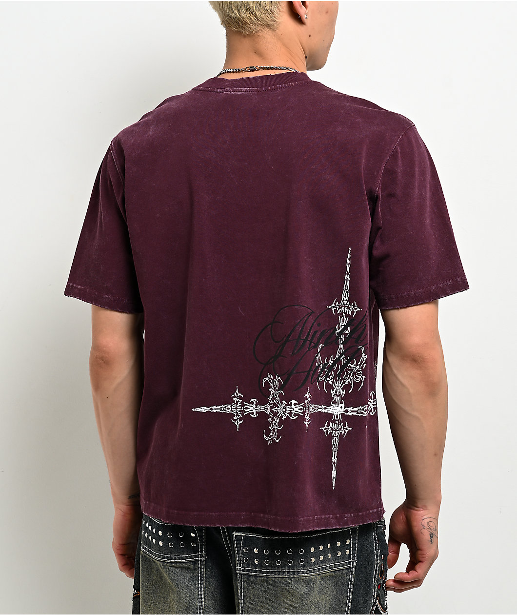 Ninth Hall Little Helper Burgundy Wash Boxy T-Shirt