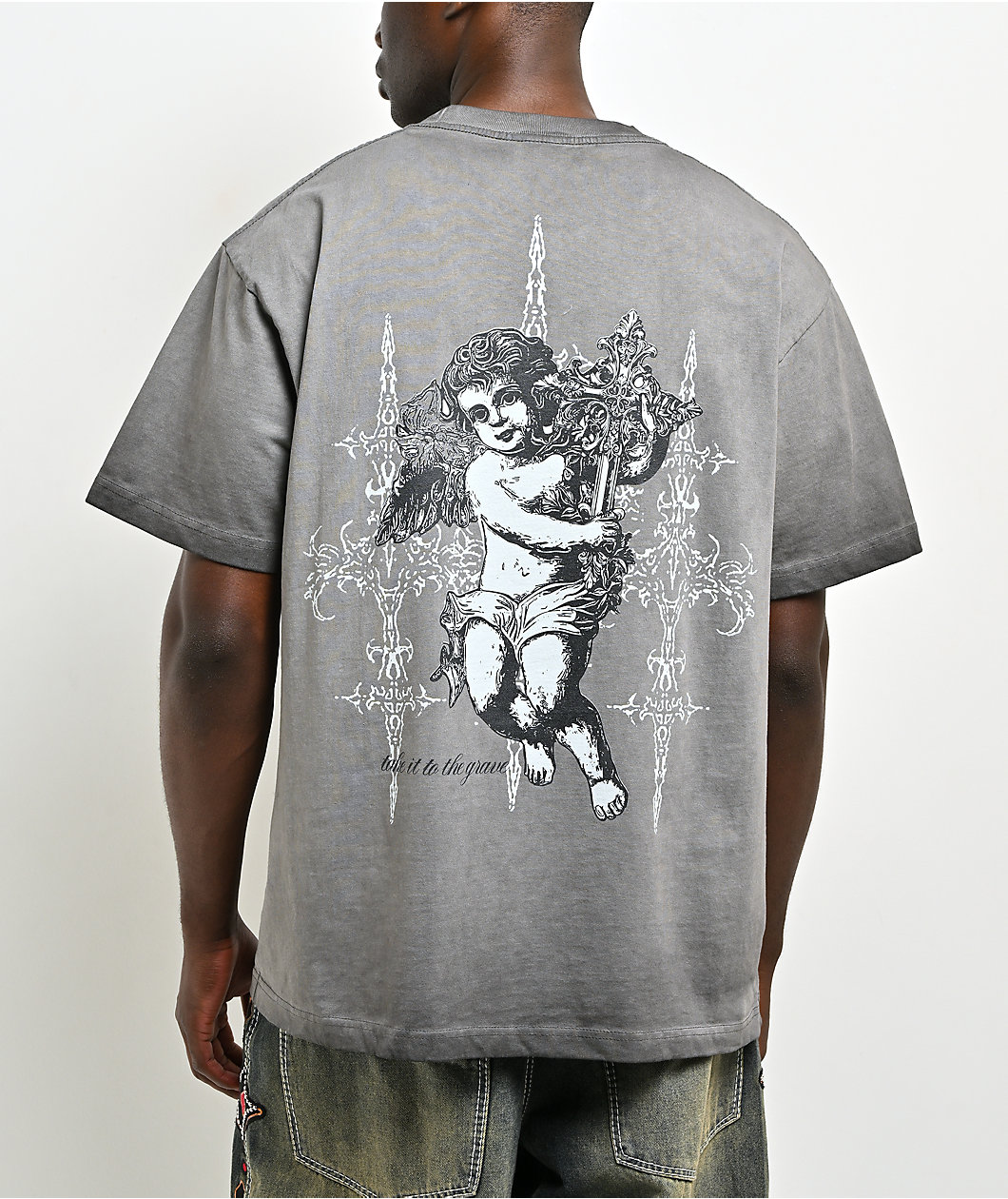 Ninth Hall Little Helper Charcoal Grey Wash T-Shirt