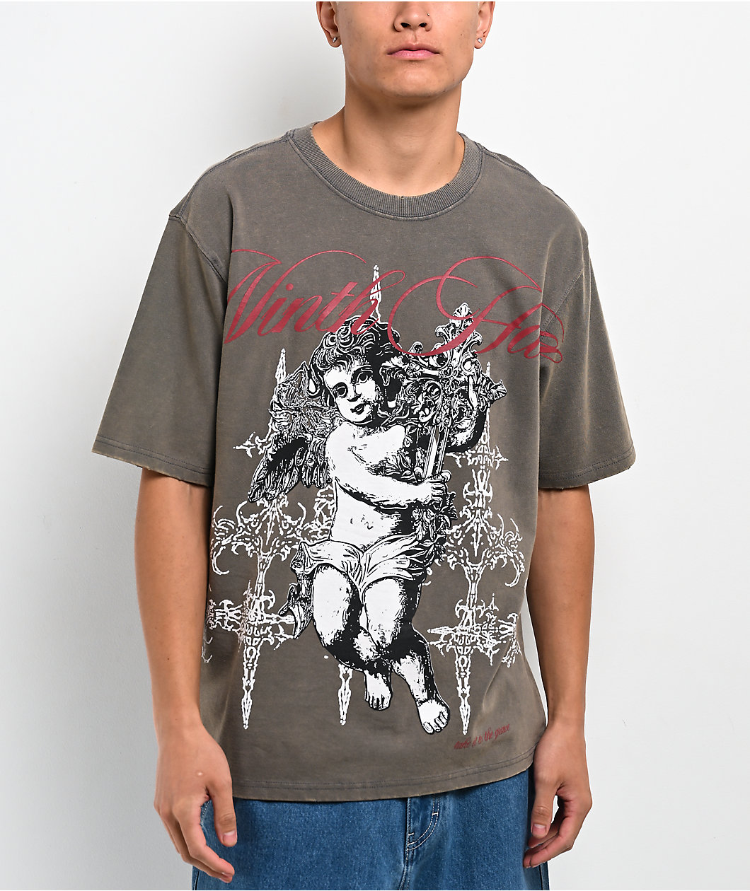 Ninth Hall Little Helper Grey Wash T-Shirt