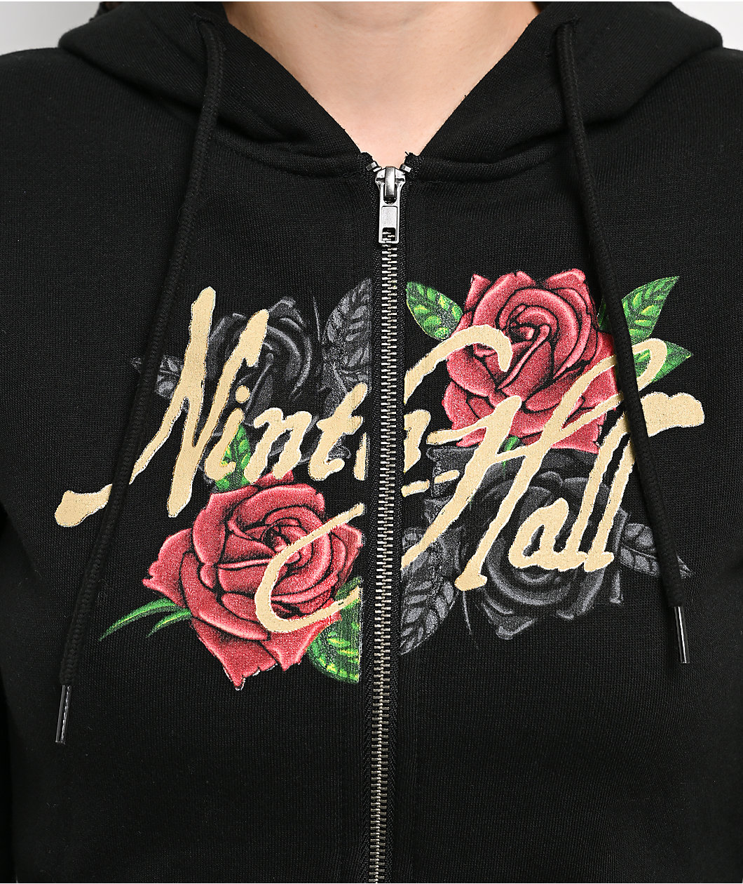 Ninth Hall MTT Black Crop Zip Hoodie