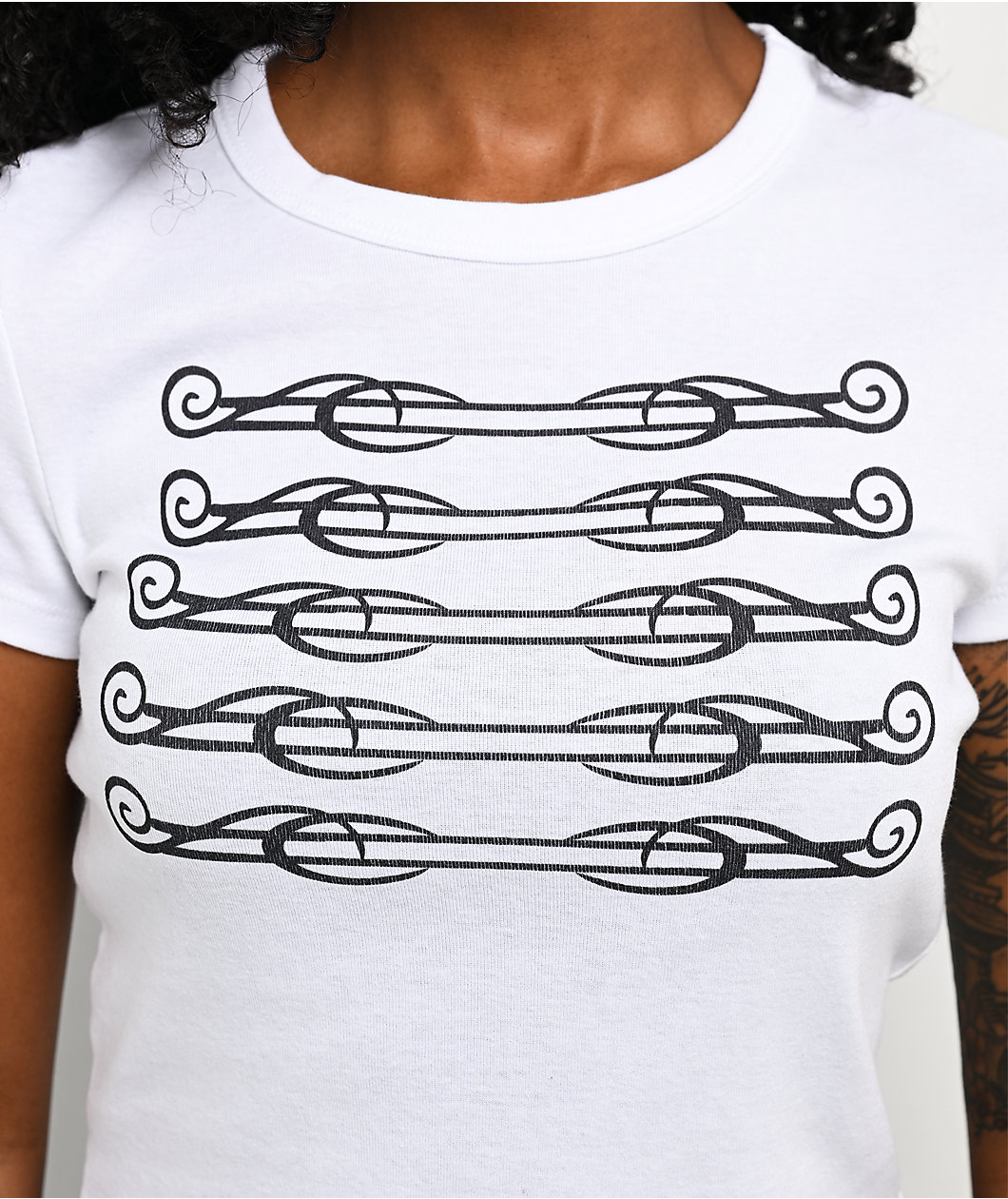Ninth Hall Marching Band White Crop T-Shirt