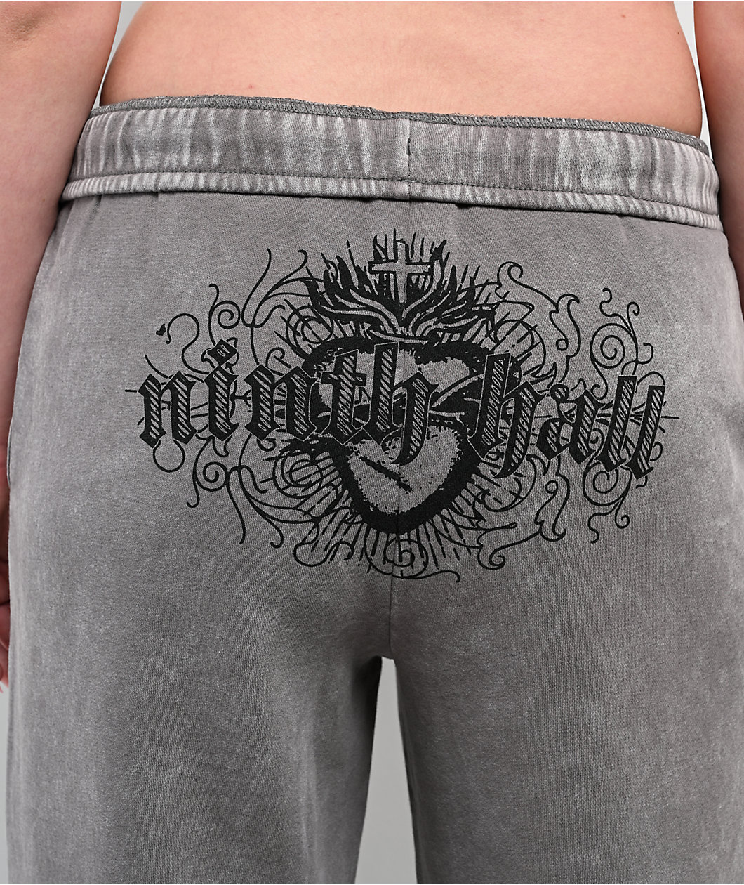 Ninth Hall Margo Snake Grey Wash Wide Leg Sweatpants