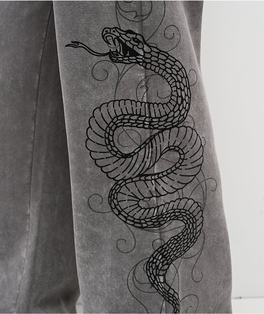 Ninth Hall Margo Snake Grey Wash Wide Leg Sweatpants