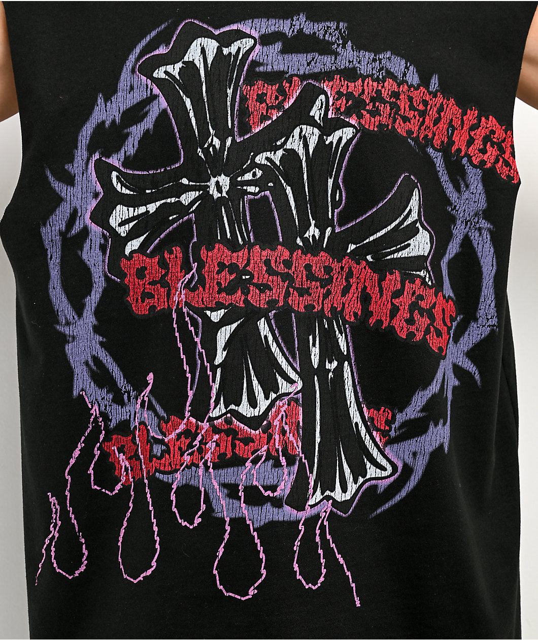 Ninth Hall Maxxxed Out Black Wash Tank Top