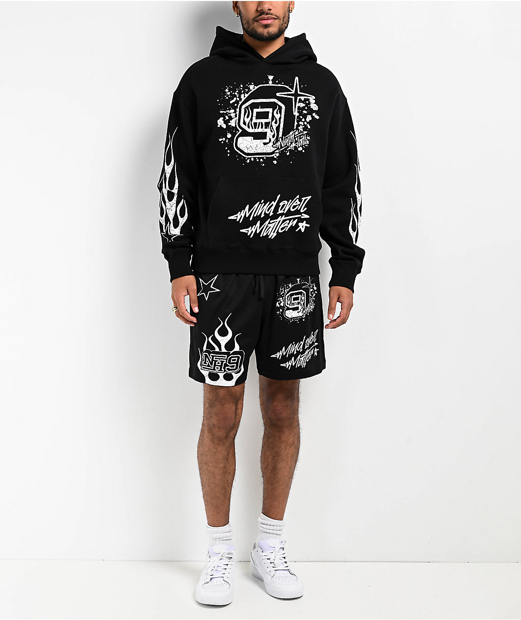 Ninth Hall Mind Over Matter Black Mesh Shorts