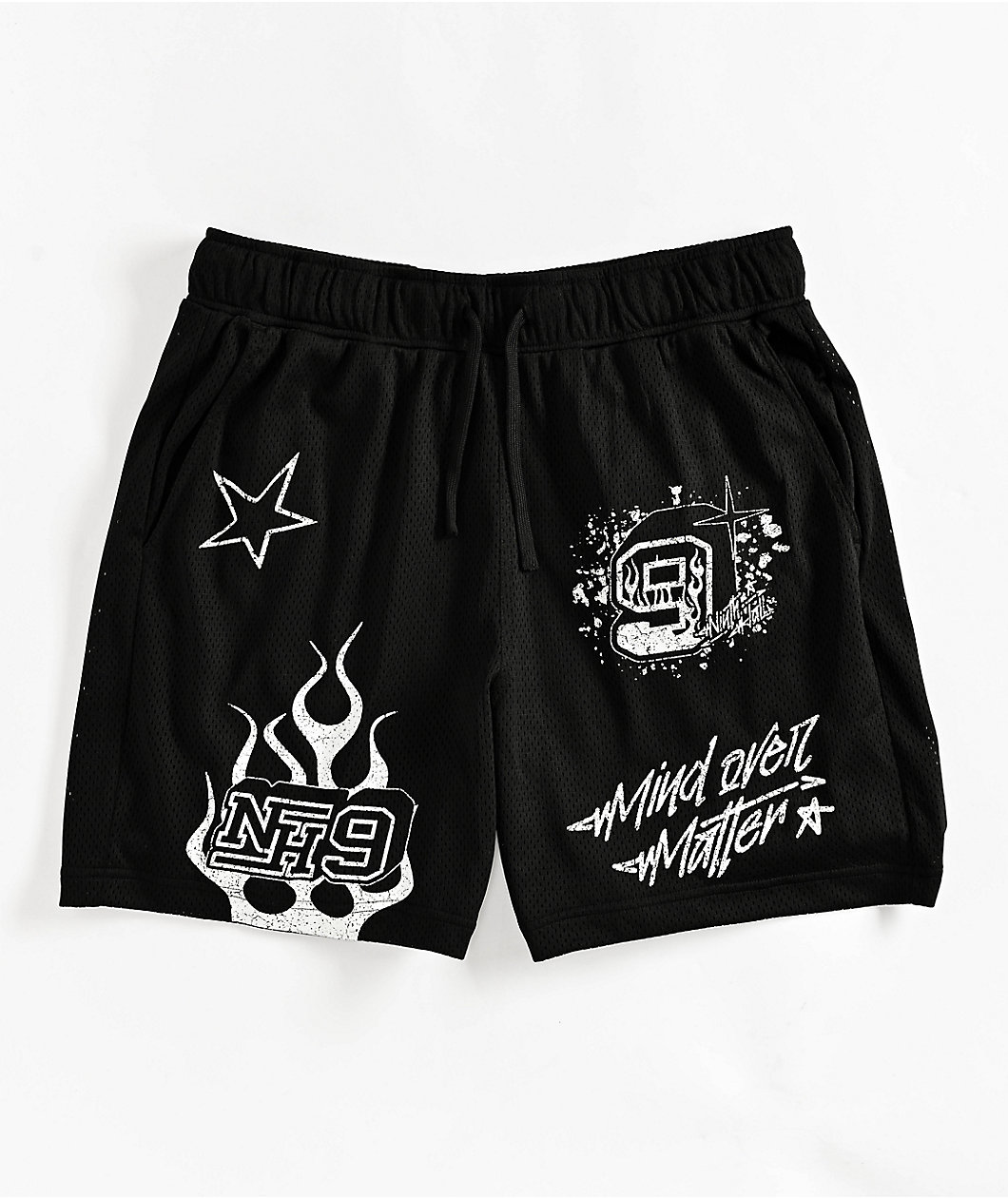 Ninth Hall Mind Over Matter Black Mesh Shorts