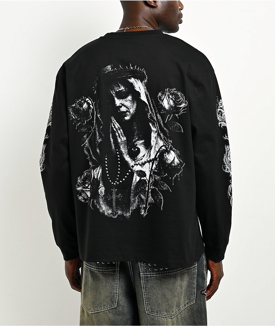 Ninth Hall Mother Mary Black Long Sleeve T-Shirt