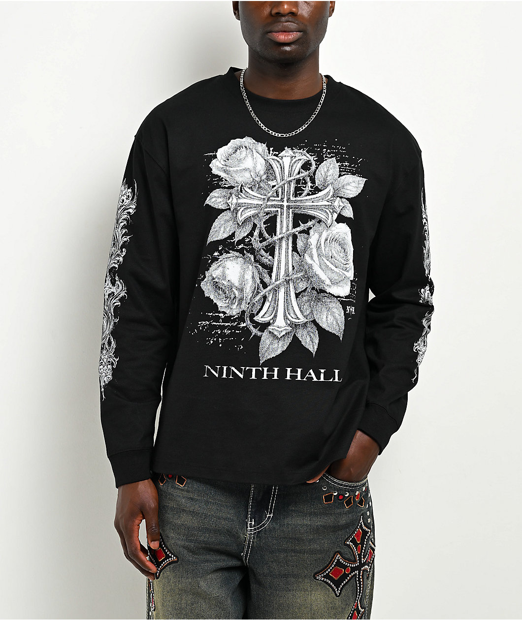 Ninth Hall Mother Mary Black Long Sleeve T-Shirt