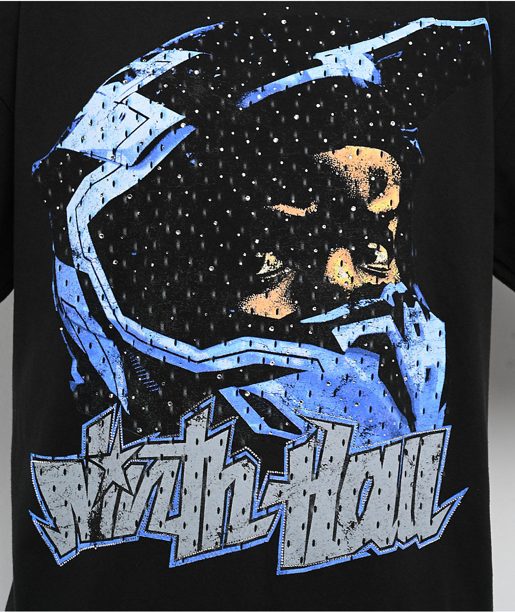 Ninth Hall Moto X Rhinestone Black Boxy T-Shirt