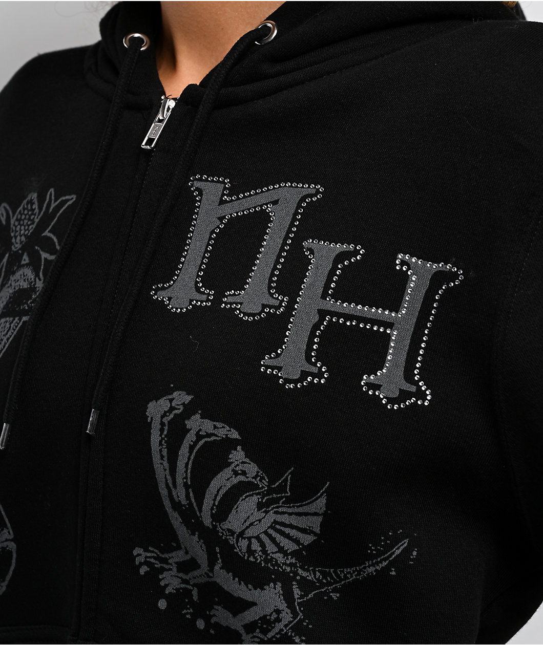 Ninth Hall Night Crawler Black Zip Hoodie