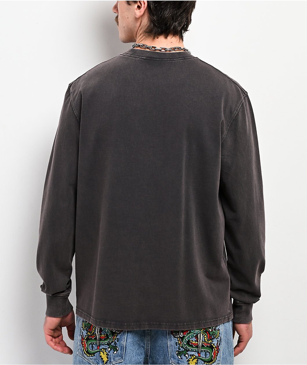 Ninth Hall Nightcrawler Black Wash Long Sleeve T-Shirt