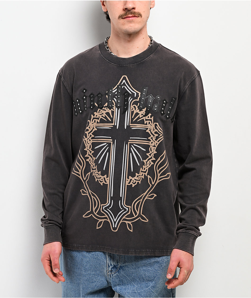 Ninth Hall Nightcrawler Black Wash Long Sleeve T-Shirt