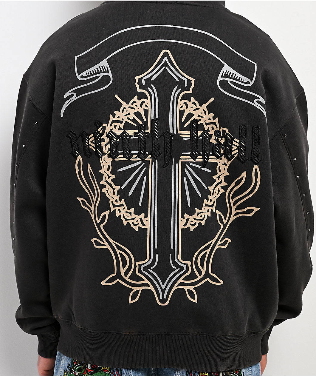 Ninth Hall Nightcrawler Black Wash Zip Hoodie